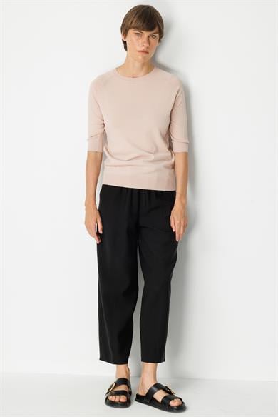 Elastan Kemerli Lyocell Pantolon