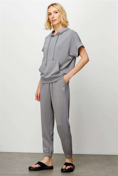 Elastan Kemerli Paçası Lastikli Sweat Pantolon