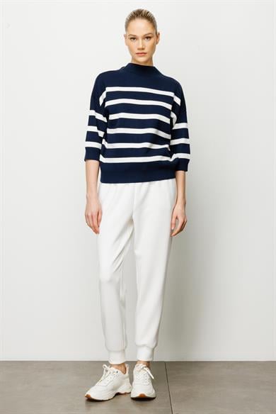 Elastan Kemerli Sweat Pantolon