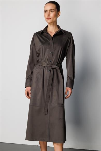 Güderi Görünümlü Kemerli Elbise