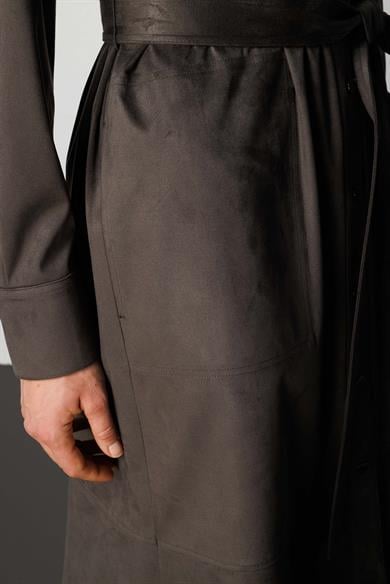 Güderi Görünümlü Kemerli Elbise