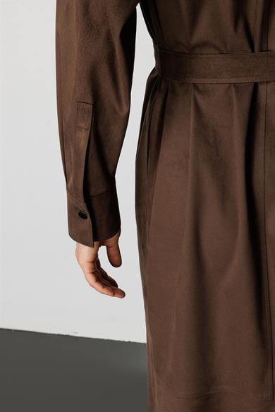 Güderi Görünümlü Kemerli Elbise