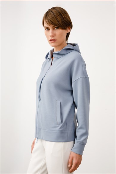 Kapüşonlu Önü Fermuarlı Sweat