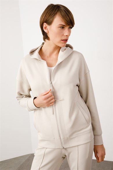 Kapüşonlu Önü Fermuarlı Sweat