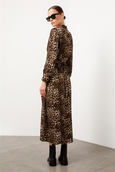 Kemerli Leopar Elbise