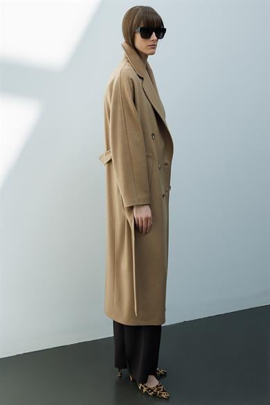 Kruvaze Uzun Kemerli Manto