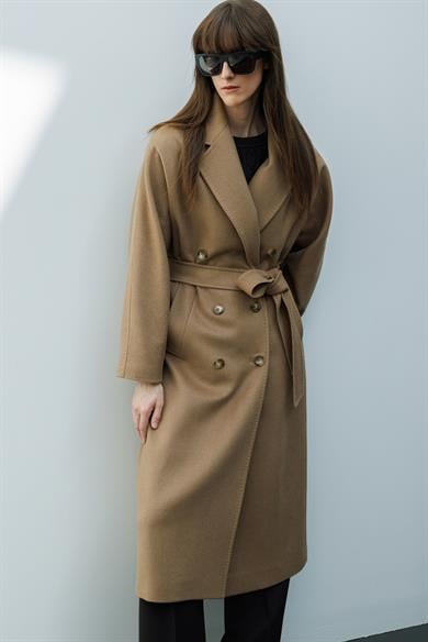 Kruvaze Uzun Kemerli Manto