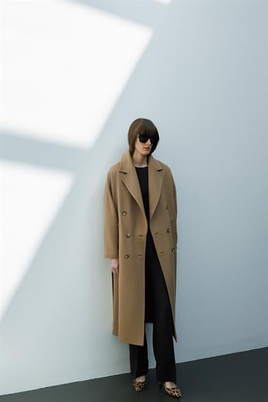 Kruvaze Uzun Kemerli Manto