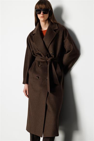 Kruvaze Uzun Kemerli Manto