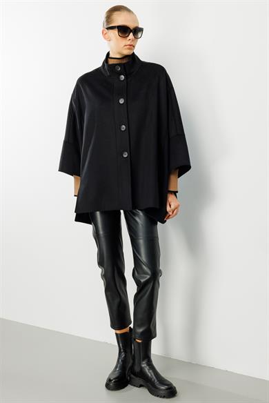 Önden Düğmeli Oversize Kaban
