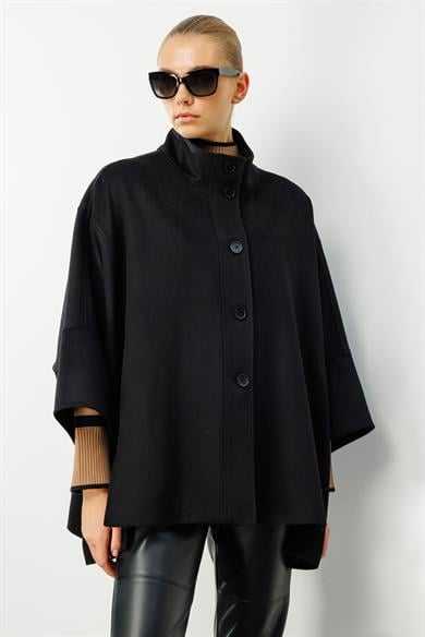 Önden Düğmeli Oversize Kaban