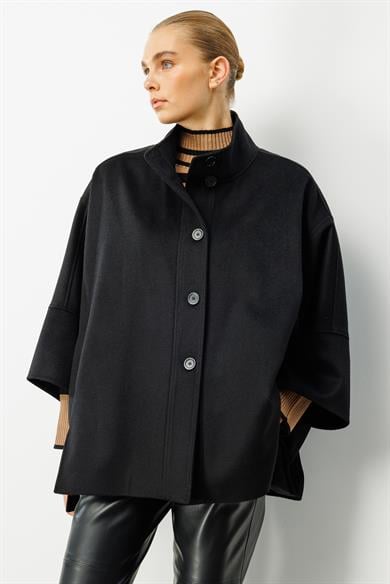 Önden Düğmeli Oversize Kaban