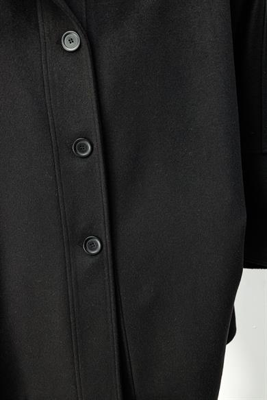 Önden Düğmeli Oversize Kaban
