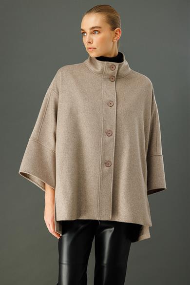 Önden Düğmeli Oversize Kaban