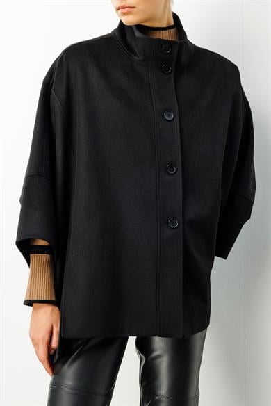 Önden Düğmeli Oversize Kaban