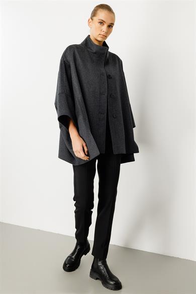 Önden Düğmeli Oversize Kaban