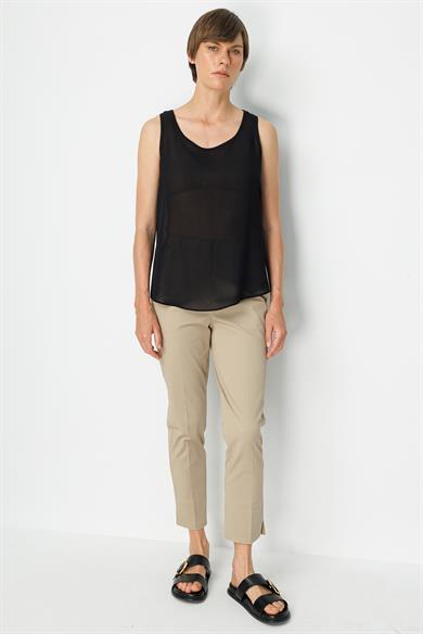 Slim Fit Yırtmaçlı Koton Pantolon