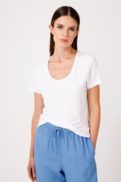 U Yaka Yarım Kol Tshirt