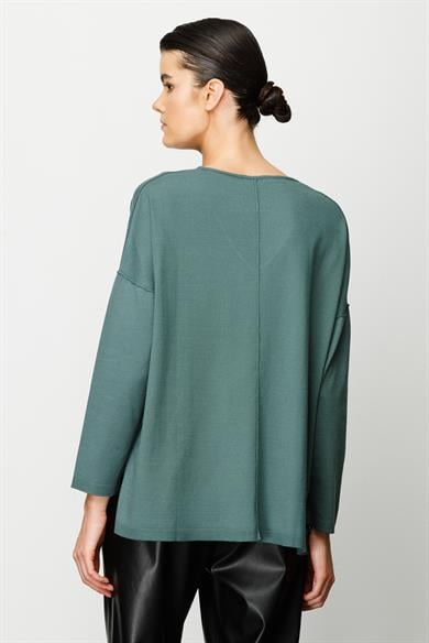 V Yaka Dikişli Oversize Triko
