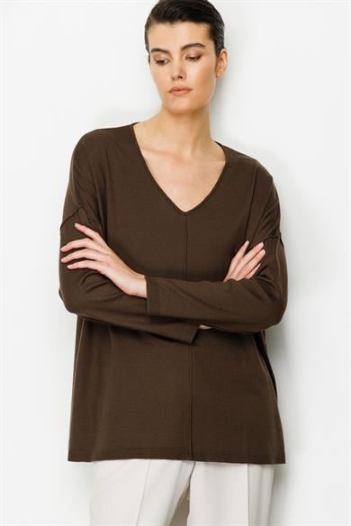 V Yaka Dikişli Oversize Triko