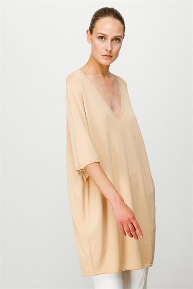 V Yaka Düşük Kol Oversize Triko