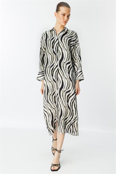 Zebra Desen Gömlek Elbise