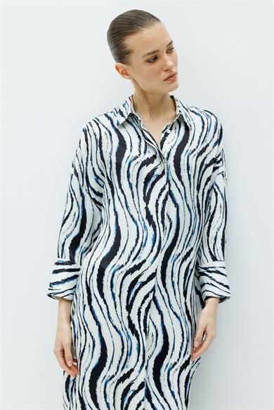 Zebra Desen Gömlek Elbise