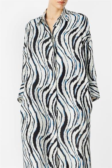 Zebra Desen Gömlek Elbise