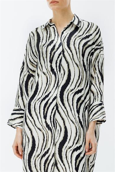 Zebra Desen Gömlek Elbise