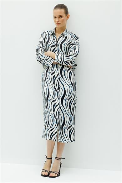 Zebra Desen Gömlek Elbise