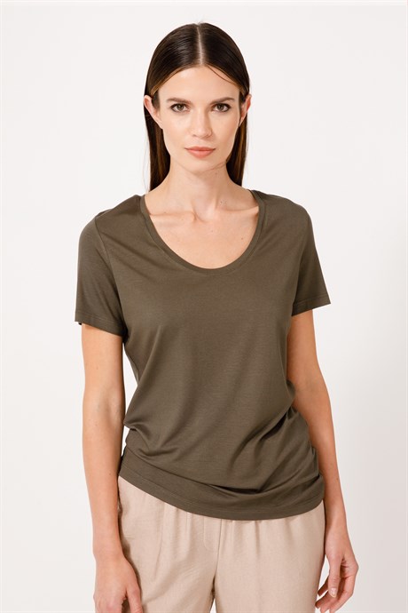 U Yaka Yarım Kol Tshirt