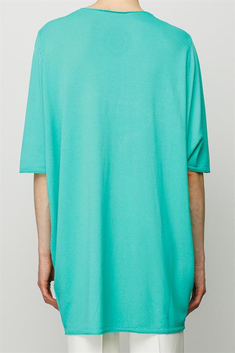V Yaka Düşük Kol Oversize Triko