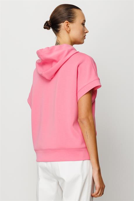 Yarım Kol Kapüşonlu Sweat