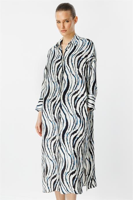 Zebra Desen Gömlek Elbise
