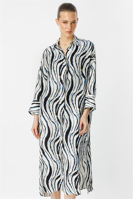 Zebra Desen Gömlek Elbise