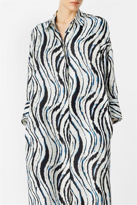 Zebra Desen Gömlek Elbise