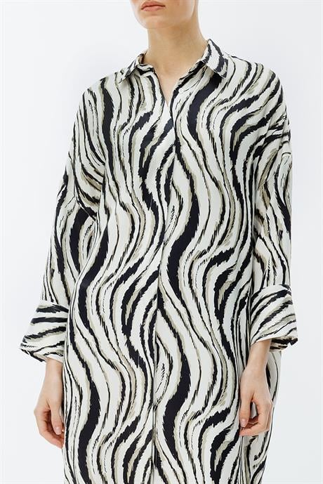 Zebra Desen Gömlek Elbise