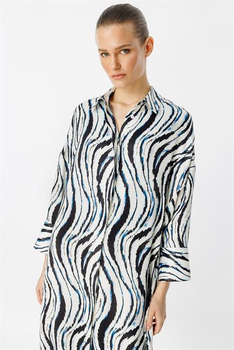 Zebra Desen Gömlek Elbise