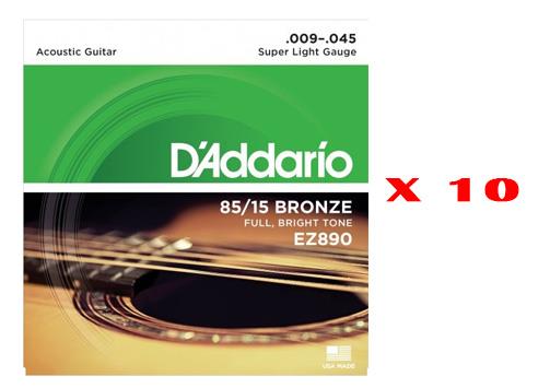 (10 LU SET) AKUSTİK GİTAR TEL SETİ, 85/15 BRONZE,