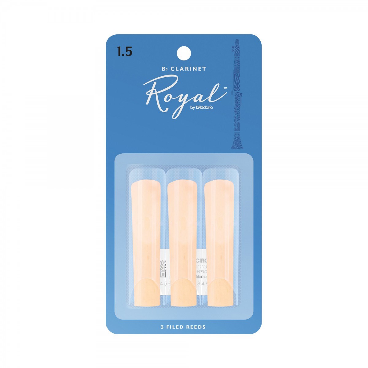 D'Addario Woodwinds Royal RCB0315 Sib Klarnet Kamışı (3 lü) No:1.5