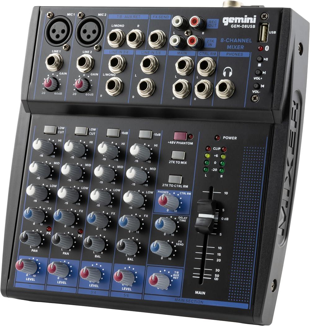 Gemini GEM-08USB 8 Kanal Mikser