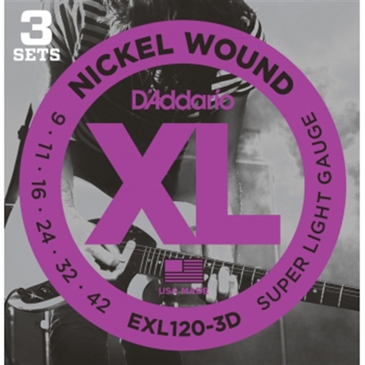 DADDARIO EXL120-3D (3 SET) ELEKTRO GİTAR TEL SETİ, XL, 9-42