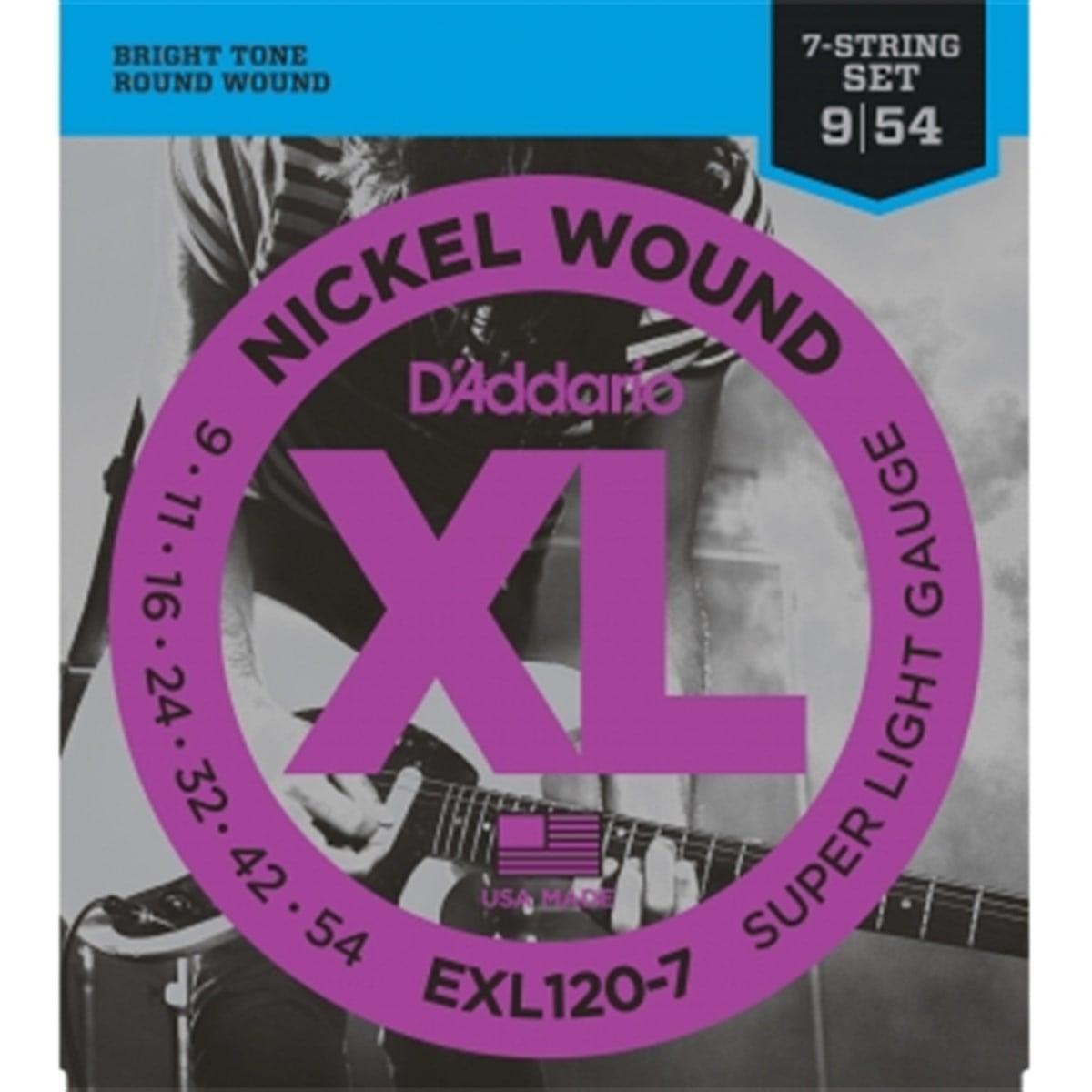 DADDARIO EXL120-7 ELEKTRO GİTAR TEL SETİ, 7 TELLİ, XL, 9-54