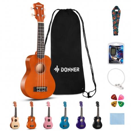 Donner DUS-10M Soprano Ukulele Seti (Maun)