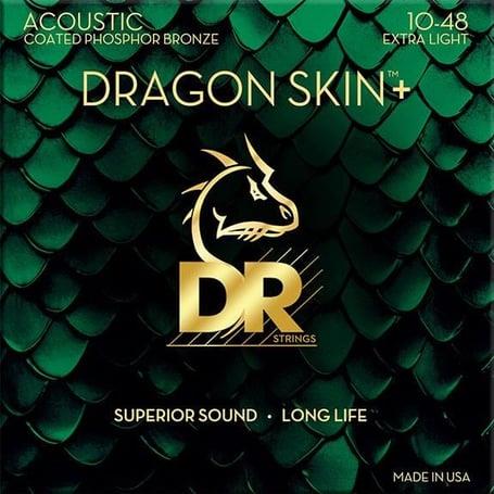 DR Dragon Skin+ Uzun Ömürlü Akustik Gitar 0,10 Takım Tel