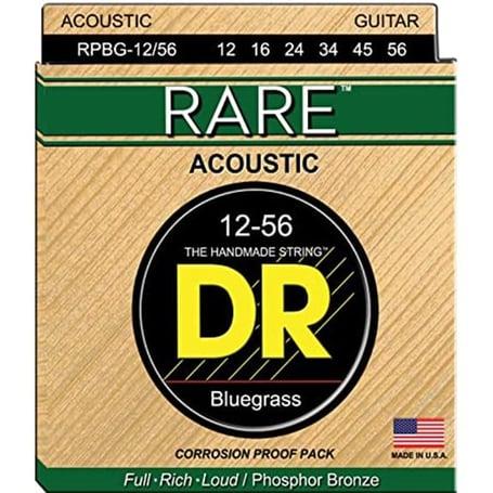 DR Rare Phosphor Bronze Bluegrass Akustik Gitar 0,12-56 Takım Tel (El yapımı)