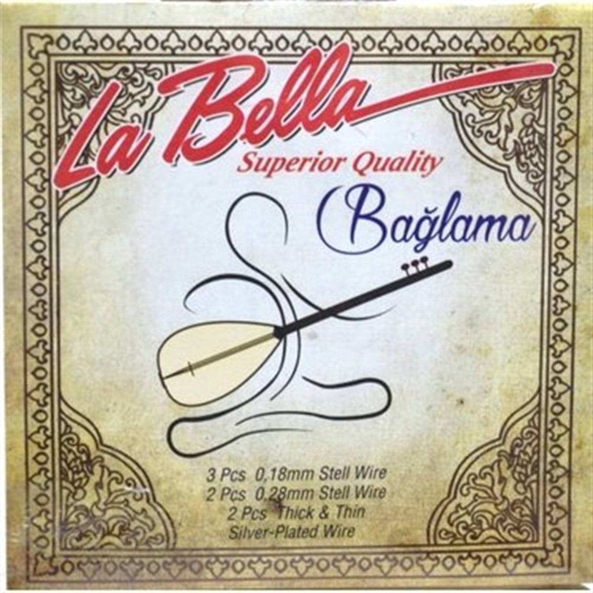 La Bella 0,18 Kısa Sap Bağlama Takım Tel
