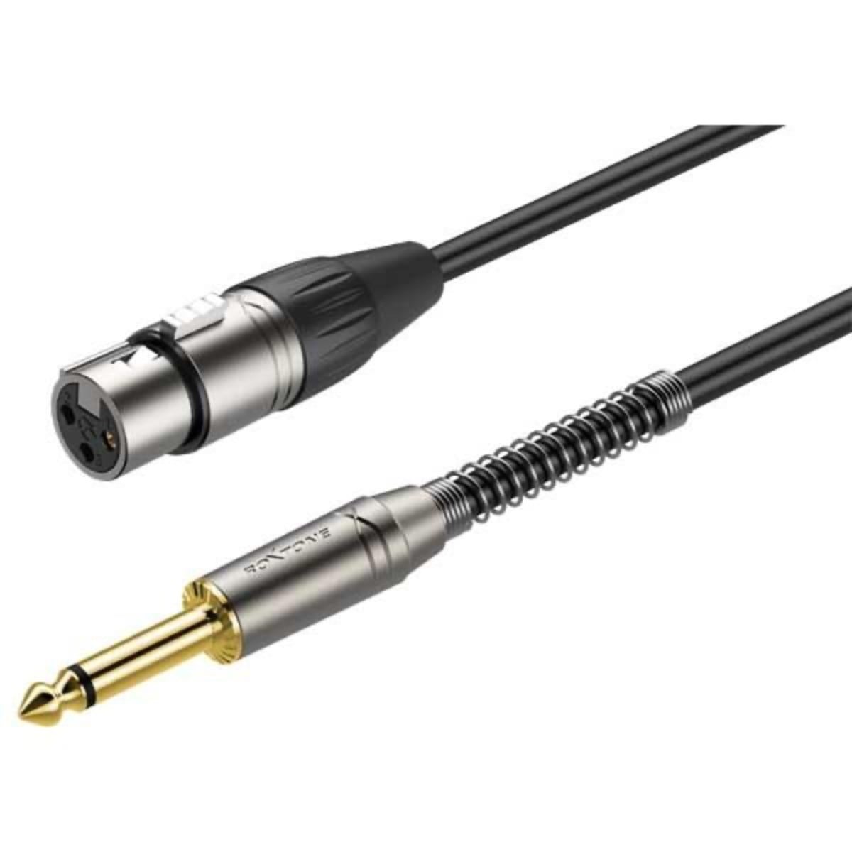 Roxtone RX-K12203 XLR 3 M Dişi 6.3 MM Gitar Erkek Jaklı Ses Kablosu