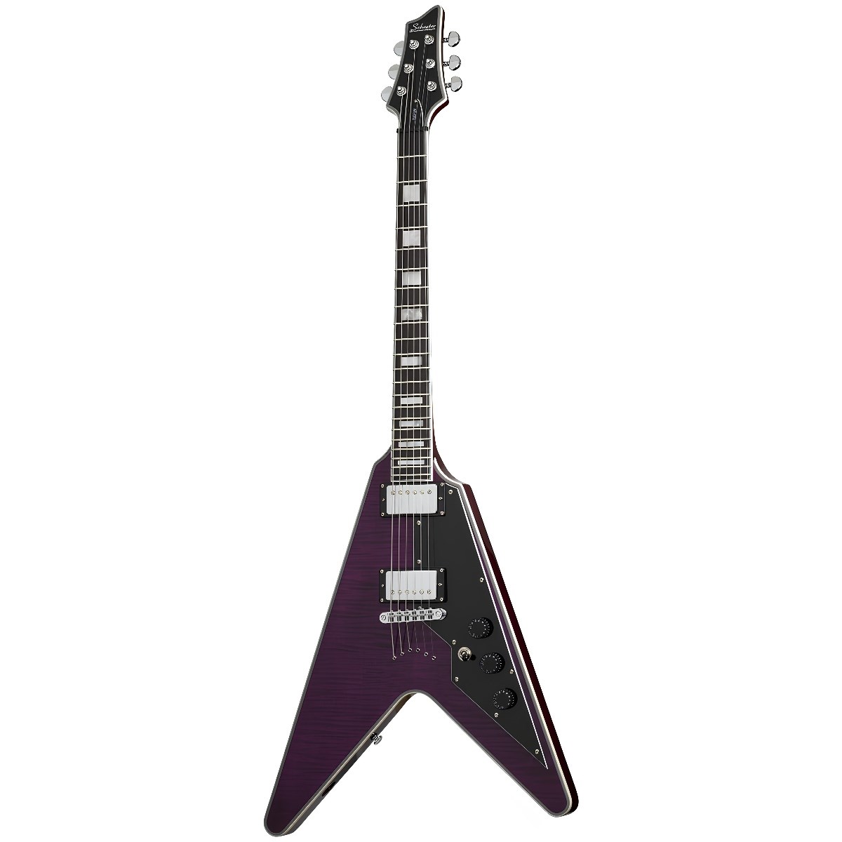 Schecter V-1 Custom Elektro Gitar (Trans Purple)