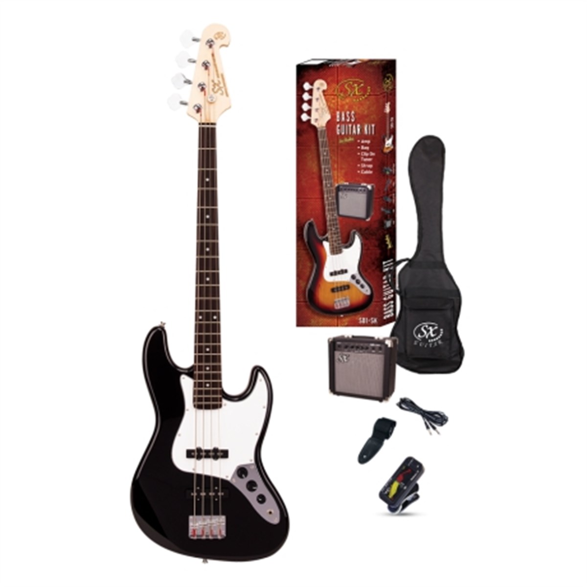 SX SB1-SK-BK Bas Gitar Seti
